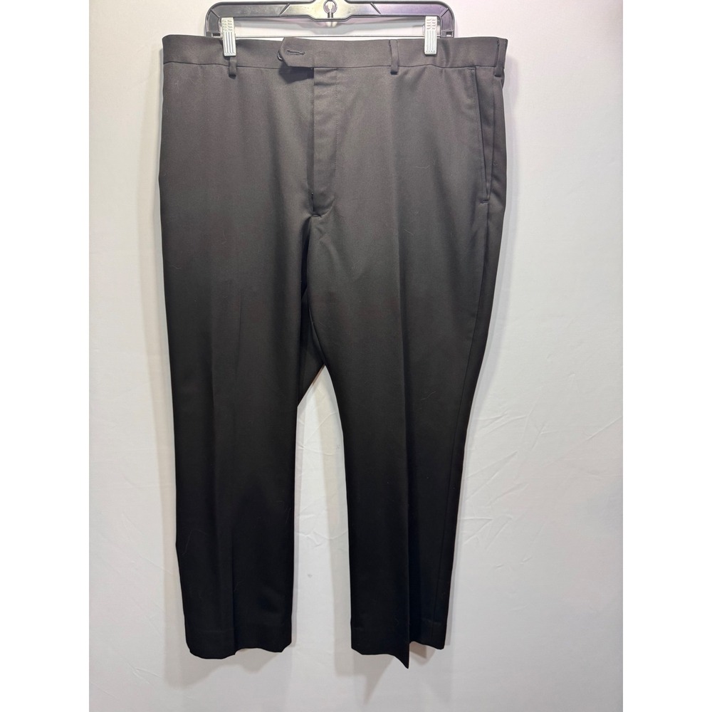Roundtree & Yorke TravelSmart Mens Black Dress Pants Flat Front 40x29 Slacks